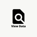 A search icon over a piece of paper with text below it saying 'View Data'